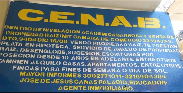 CENAB( Concéntrate en negocios anhelados Barbosa) Para venderte propiedad raíz.